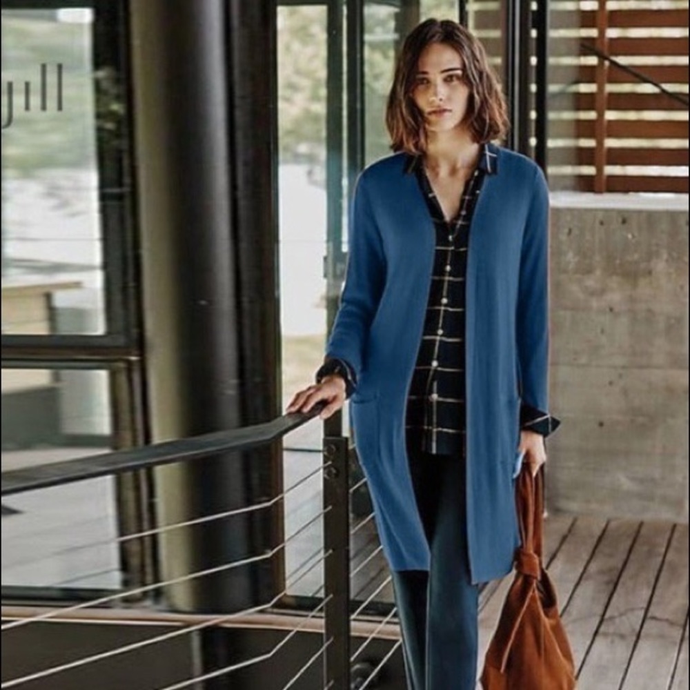 J. Jill Open Front Linen Blend Cardigan